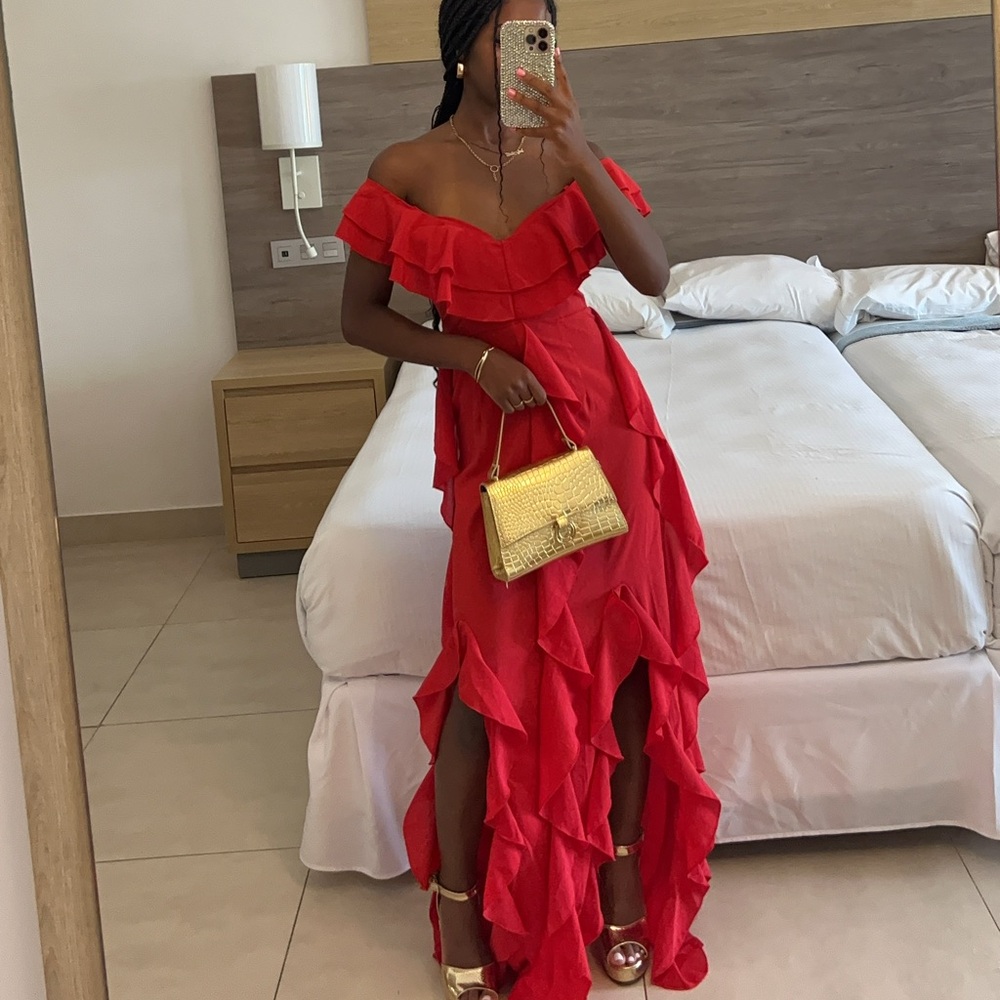 Red Ruffle Dress